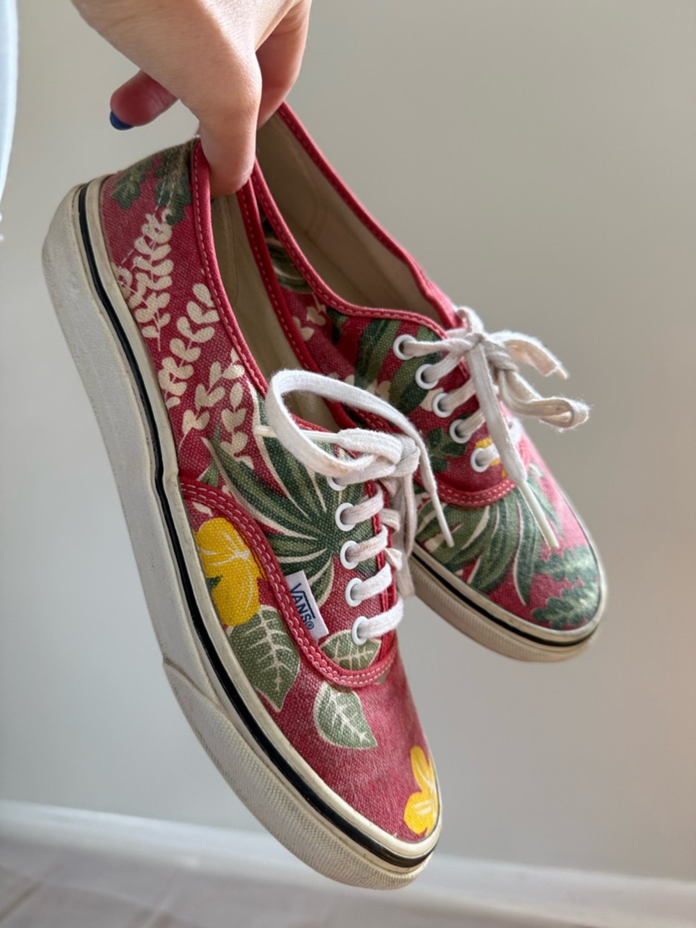 Vans Red Hawaiian Canvas Sneakers